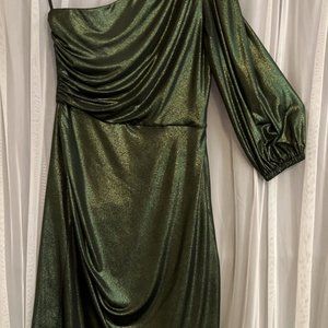 Donna Morgan Metallic Green Cocktail Dress sz 8